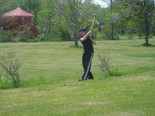 牧舎でパークゴルフ’2006.6.4